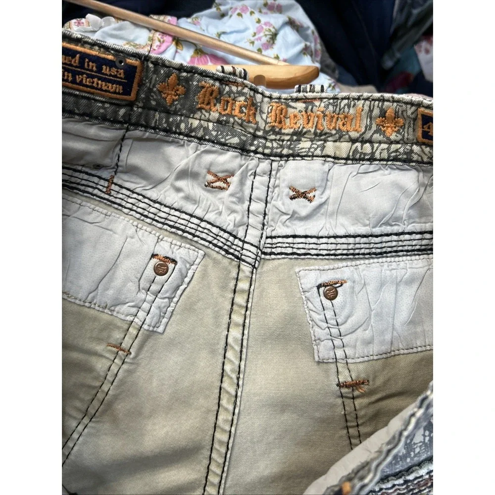 RARE Rock Revival Y2K Grunge Bolton Denim Jean Shorts Mens Size 40 Jorts‎ Clean